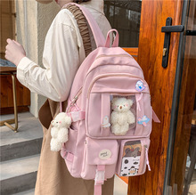 外贸新款双肩包女韩版学生包中小学生书包尼龙布大容量背包批发