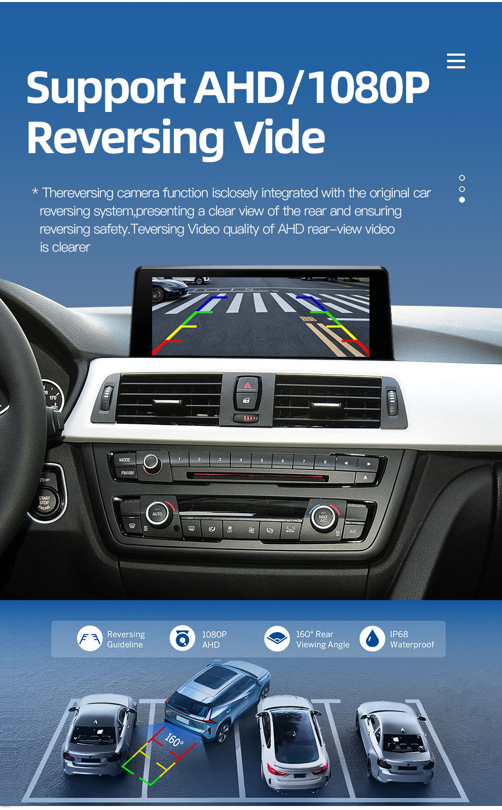 8.8inch Suitable for Bmw 3 Series 4 Series F30 F32 Car Central Control Large Screen Navigation Carplay Player