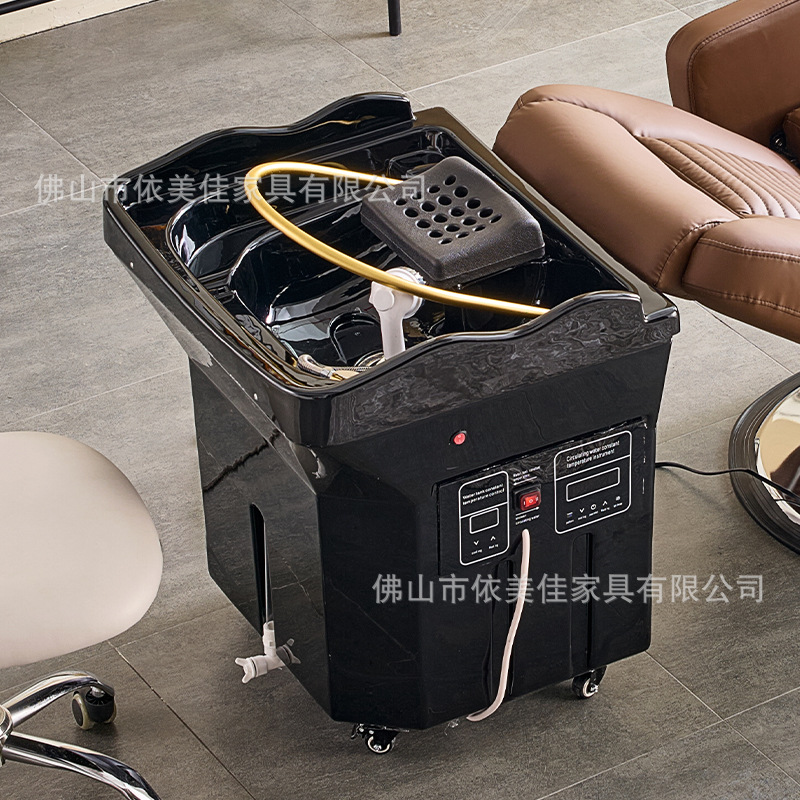 lavabo de tratamiento de cabello móvil sin conexión de agua tipo de almacenamiento de agua lavabo de cabello medicamento para el cuidado del cabello baño fumigante lavado facial belleza