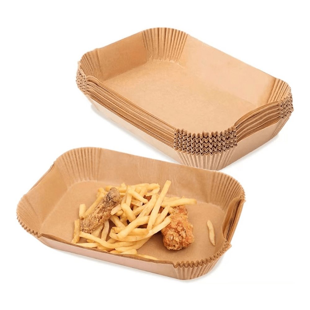 Papel de freidora de aire transfronterizo papel de absorción de aceite alimentos papel de aceite de silicona especial papel de hornear Placa de papel cuadrado freidora de aire papel especial