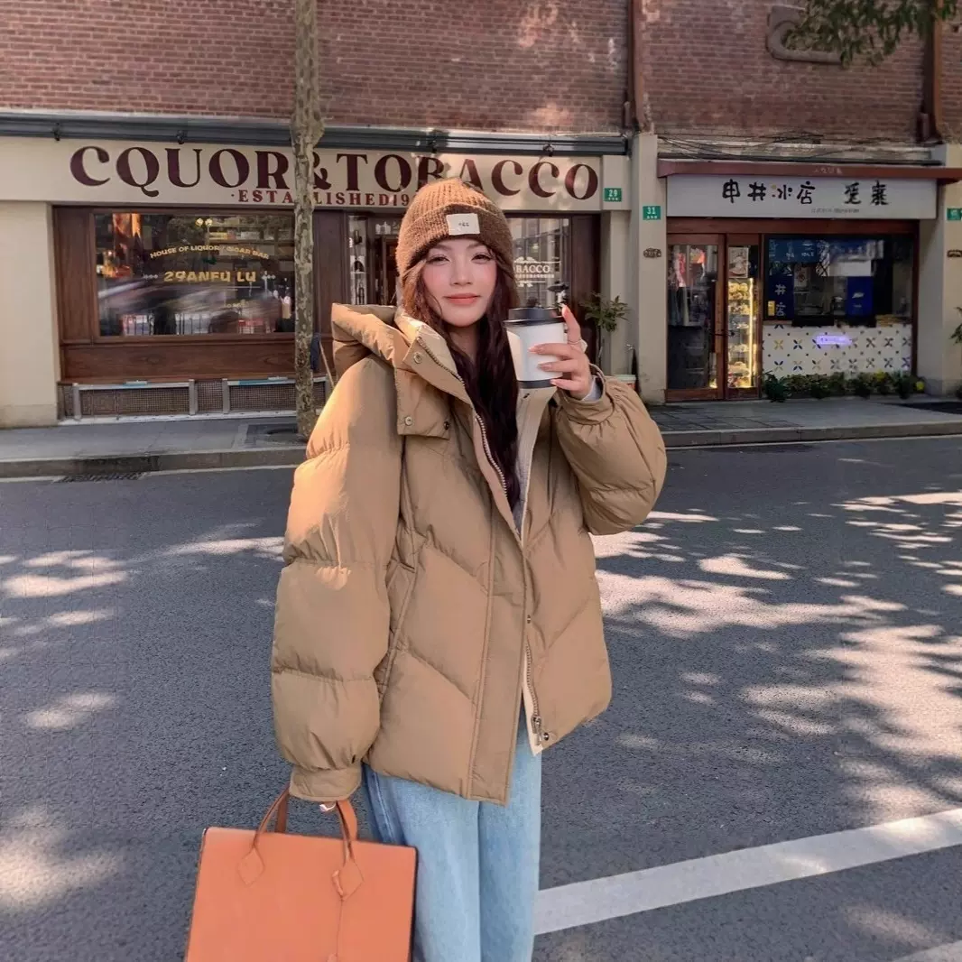 白色短款保暖棉服女冬季2025新款小个子棉服保暖厚外套女款冬装女