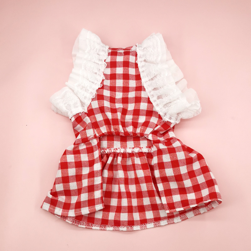 Sweet Polyester Cotton Plaid Pet Clothing display picture 5