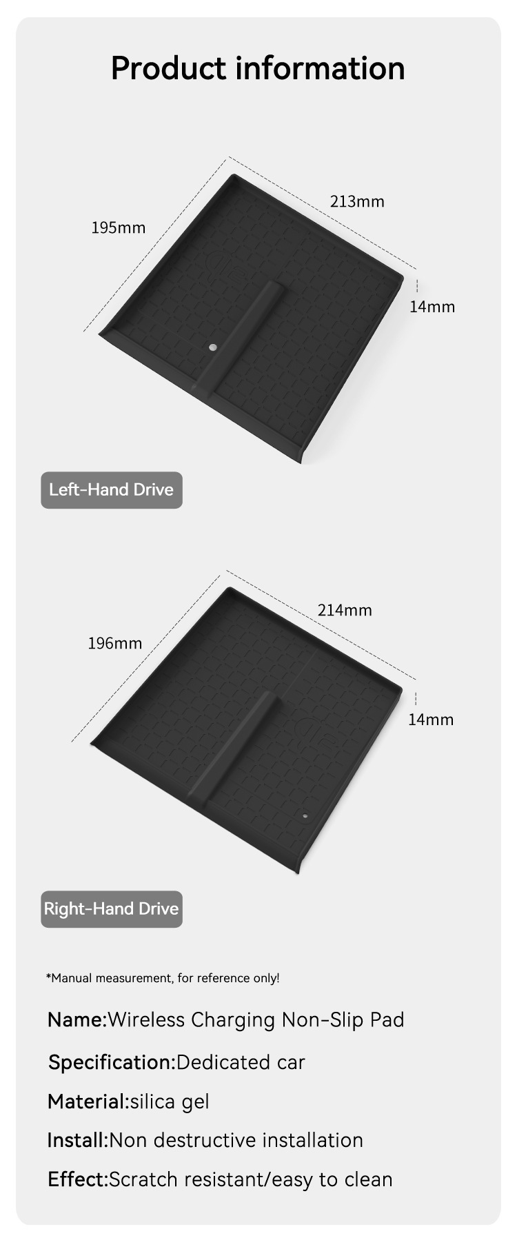 Suitable for 26 Models of Toyota Rav4, Wireless Charging Silicone Anti-Slip Mat, Interior Protection, Car Accessories, Modification Parts