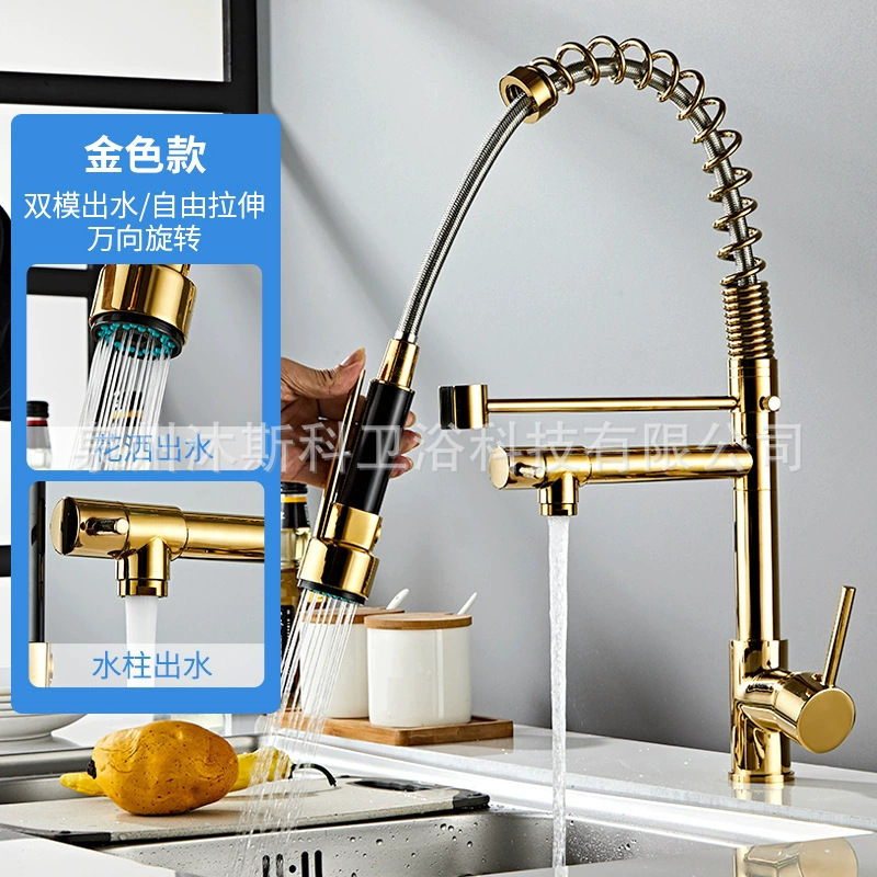 Grifo de cocina transfronterizo lavabo universal grifo de agua fría y caliente fregadero al por mayor de comercio exterior soporte de resorte grifo de cocina image 14