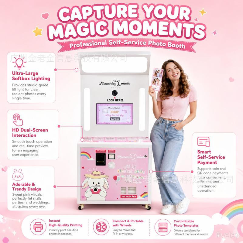 New Korean Photo Sticker Machine All-In-One Device for Id Photo Taking, Self-Service Photo Booth for Malls, Manufacturer New Korean Photo Sticker Machine All-In-One Device for Id Photo Taking, Self-Service Photo Booth for Malls, Manufacturer