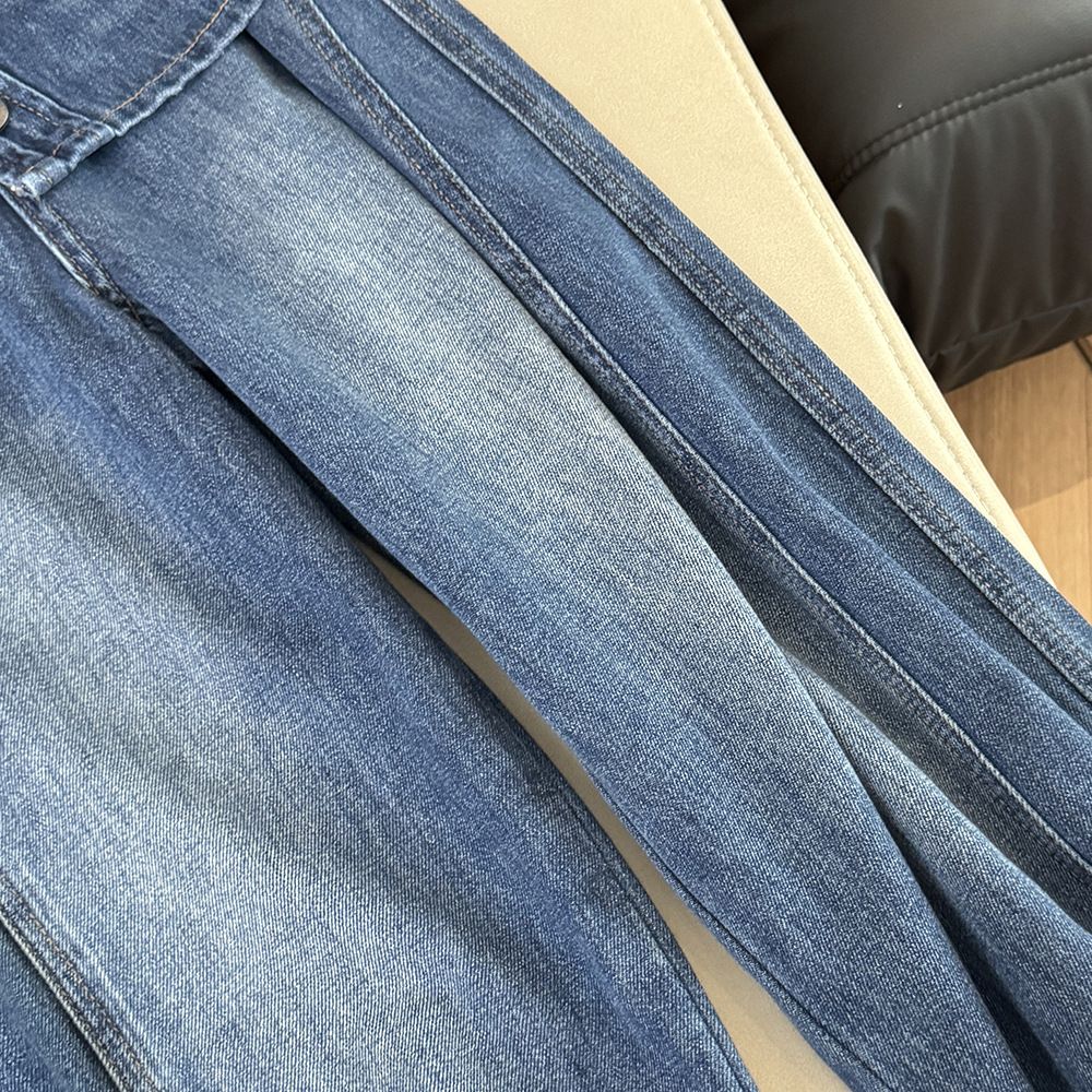 High-Waisted Faux Two-Piece Slimming Wide Leg Denim Culottes Casual Straight Leg Loose Fitting Summer Trendy Women's Jeans_ecoleips.com