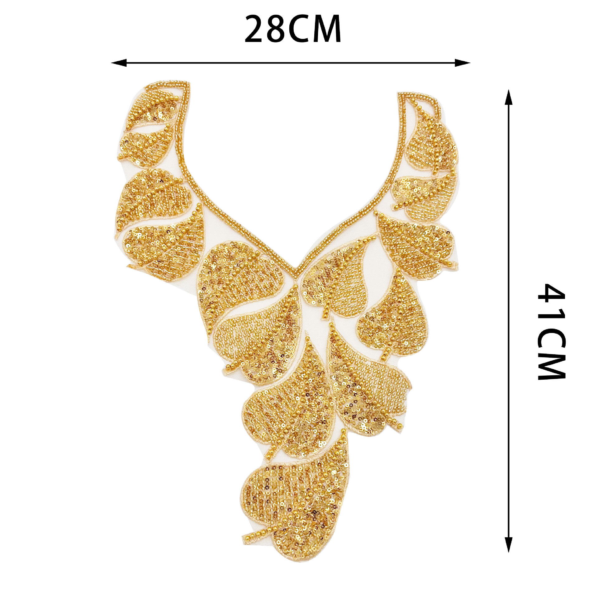 Nuevos productos explosivos dorados cuentas bordadas hojas de collar exagerado vestido de boda accesorios de comercio exterior venta caliente image 6