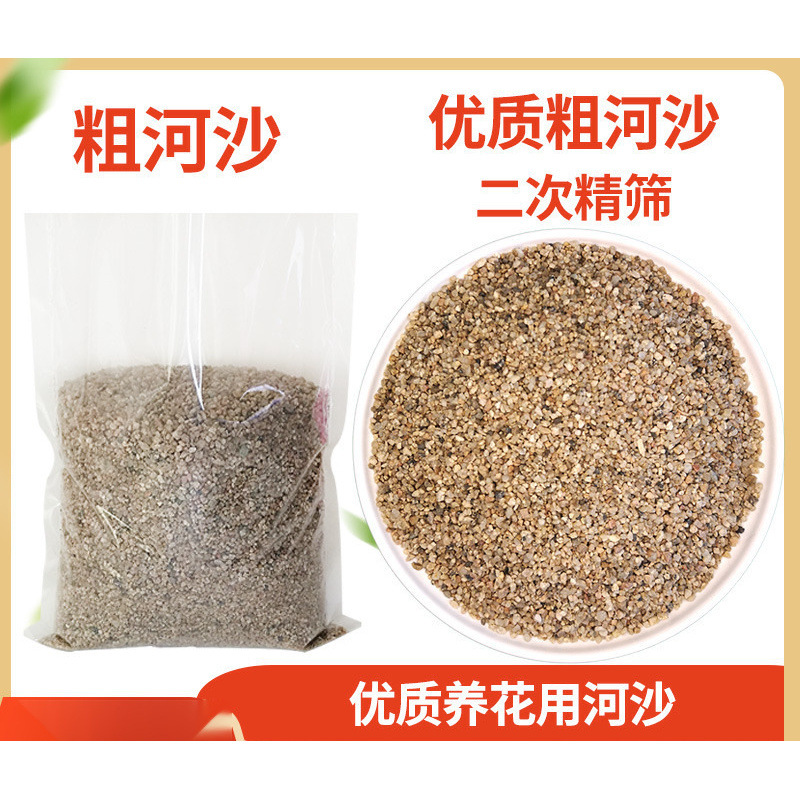 天然粗河沙子花用植物多肉颗粒土铺面石透气天然黄细砂鱼缸底沙