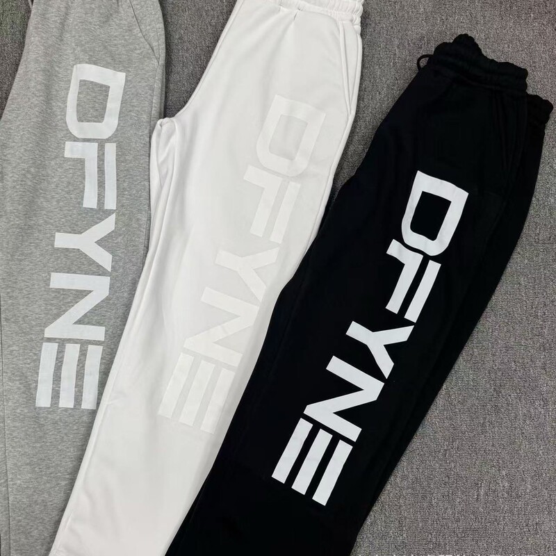 Dfyne Sweatpants Loose Jogger Pants Unisex Spring and Autumn High-Waisted Casual Jogger Sweatpants Wide-Leg Pants Fleece-Lined Version