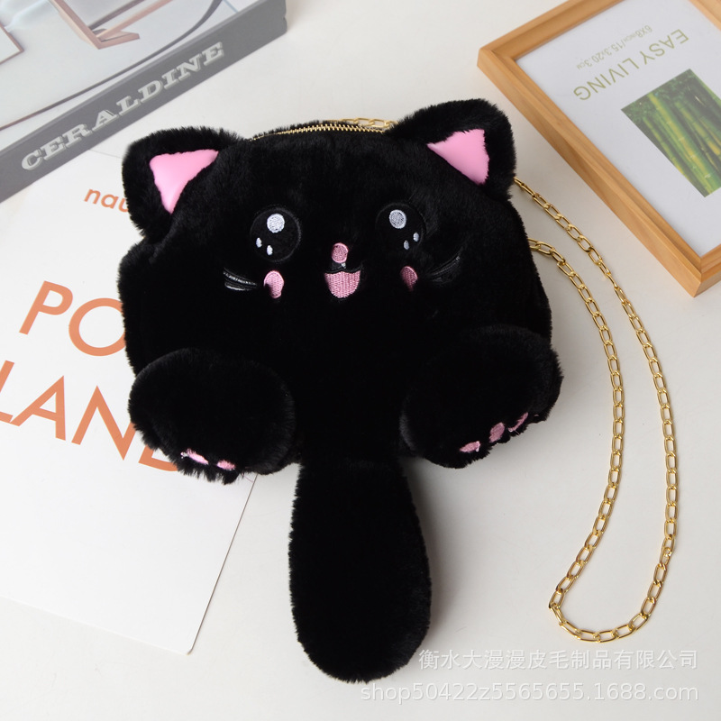 2020 Red Red Red New Korean Fashion Pussycat Bag Lovely Soft Moe Fashion Academy Wind Fluffy Pussycat Bag Mujer marea image 11
