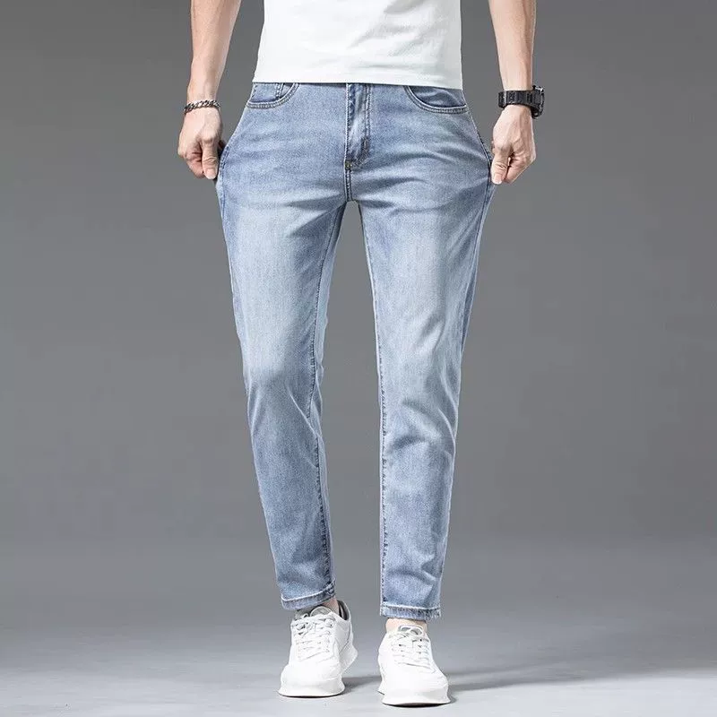 Silk summer jeans, thin elite trousers