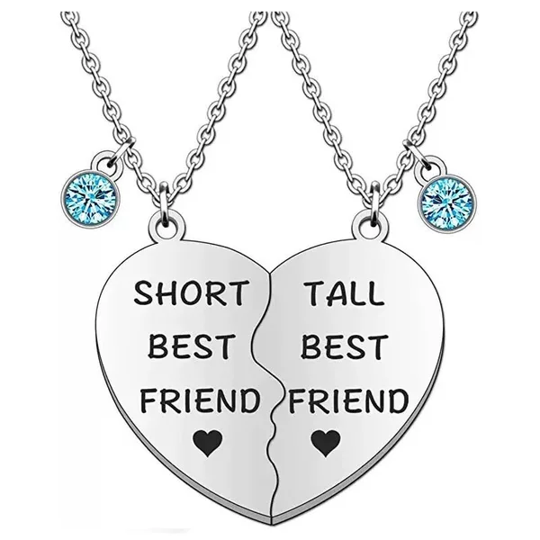 Short Best Friend Stitch Necklace Pendant Stainless Steel Matching Couple Necklace Jewelry Gift