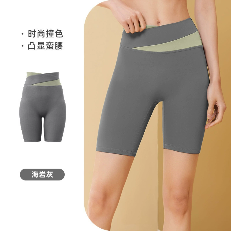  Summer sports breast pads, leggings, trousers for gym, set, with short sleeve, beautiful back