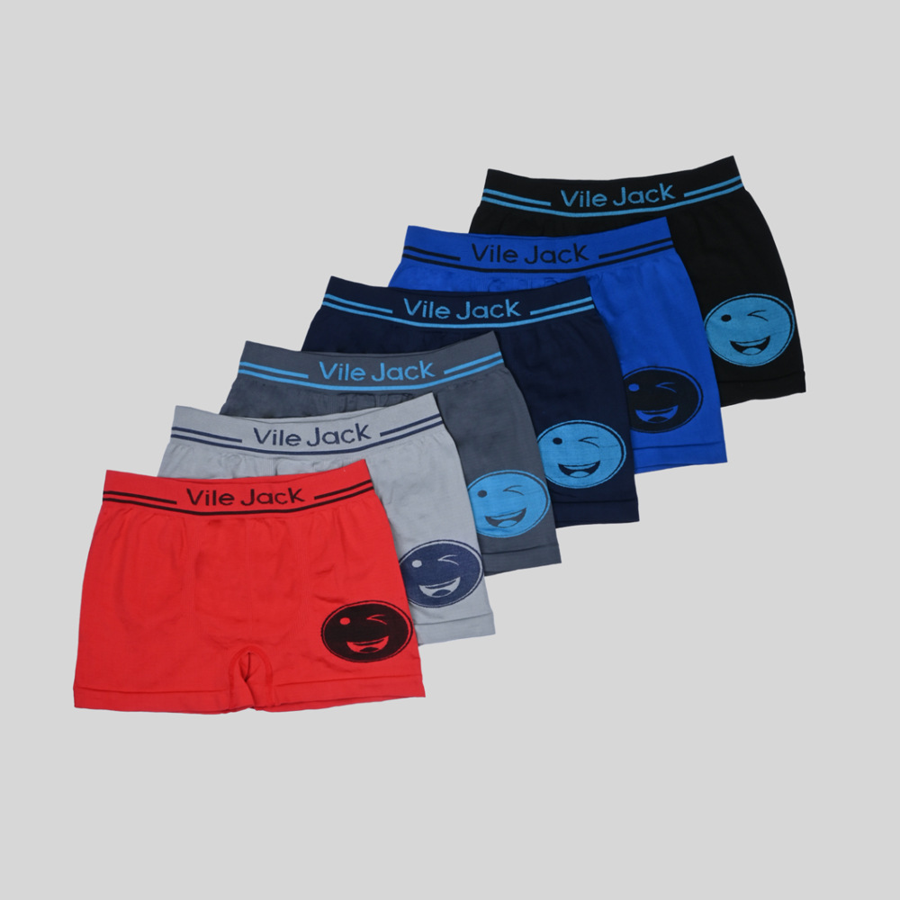 Ropa interior juvenil, pantalones cortos bóxer de desarrollo para niños, estampado sonriente, ropa interior de cintura media elástica y transpirable delgada de verano