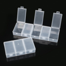PP多格长方形分类空盒透明带盖塑料收纳盒五金工具零件渔具展示盒