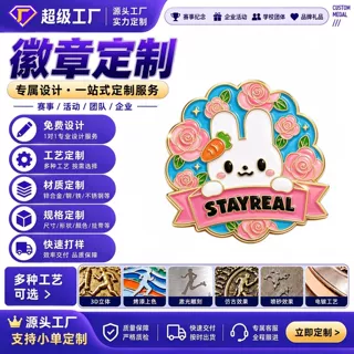 金属徽章礼品定制锌合金珐琅烤漆庆典活动胸章奖章纪念章定制