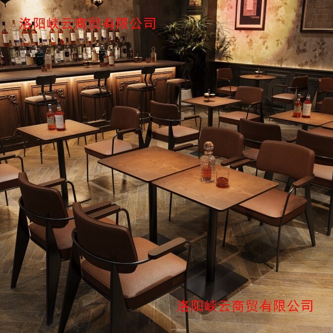 复古酒吧清吧桌椅组合奶茶店咖啡店桌椅音乐餐厅酒馆餐厅桌椅组合|undefined