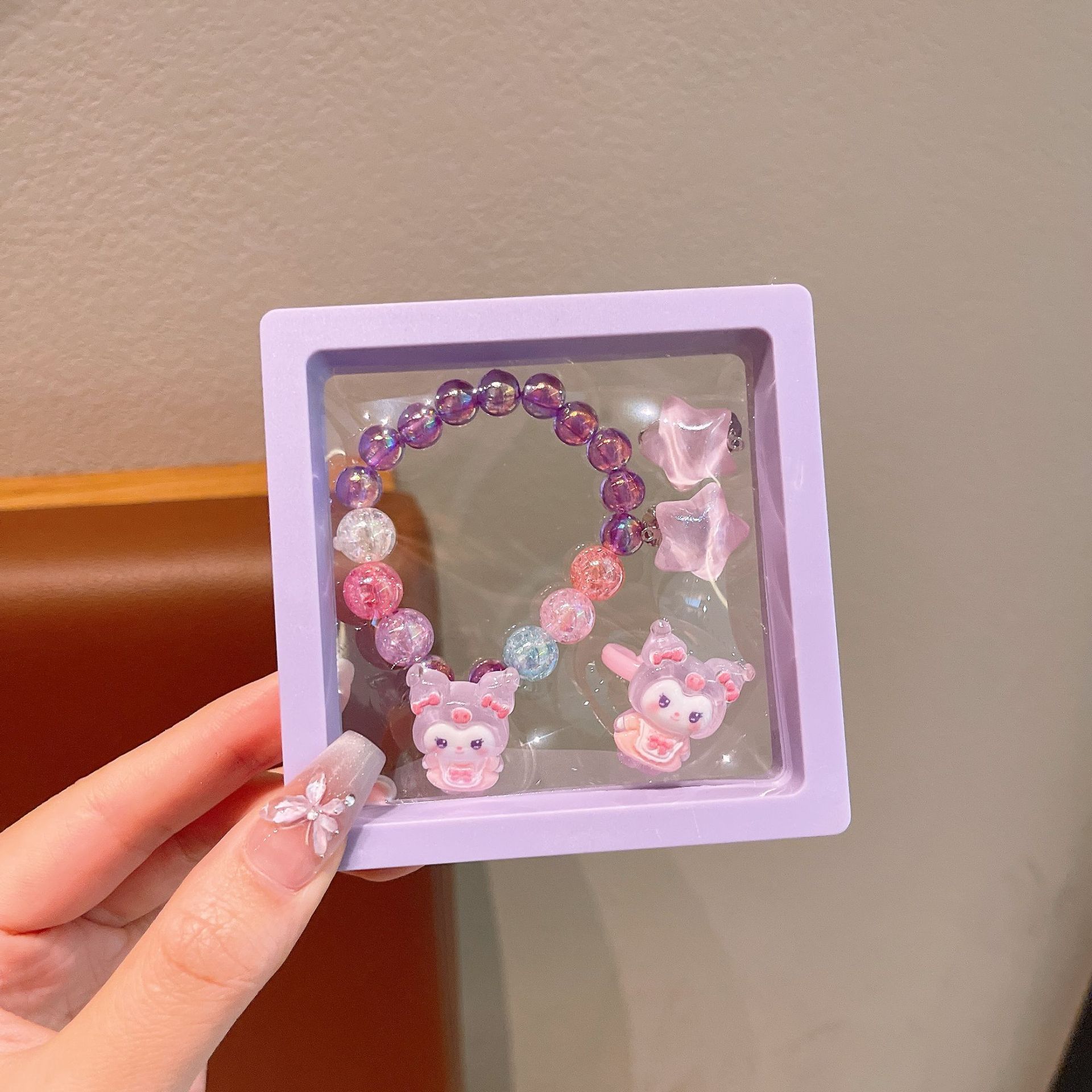 Niñas lindas pulseras princesas de dibujos animados joyas para niñas niños dulces colgantes de color caramelo pulseras de cuentas pulseras