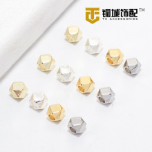 14K包金菱形碎银子隔珠保色切角散珠手工diy串珠材料珍珠项链配件