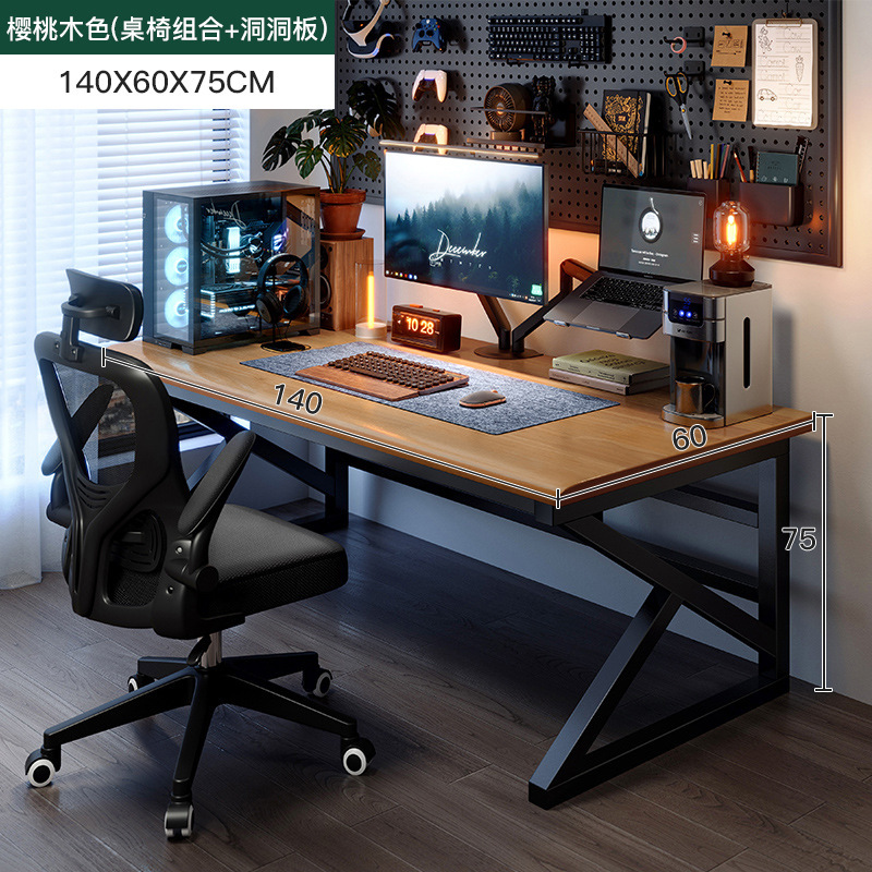 Escritorio para computadora de madera maciza Escritorio para uso doméstico Escritorio simple Dormitorio Escritorio para estudiantes Escritorio para juegos Escritorio largo Banco de trabajo