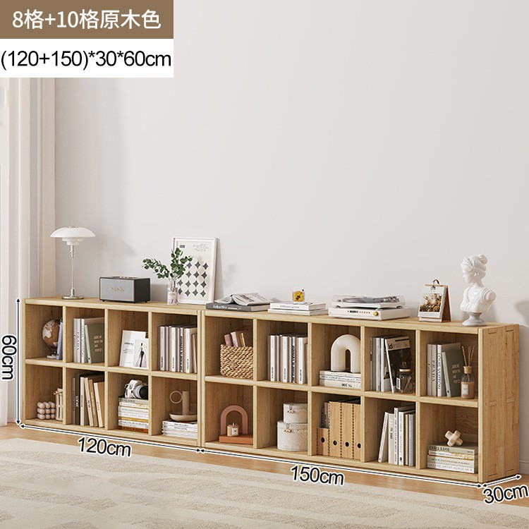 Estante de cabecera de viento de crema de madera maciza, armario de almacenamiento de celosía de piso a techo, cama de dormitorio, estante de gabinete bajo contra la pared