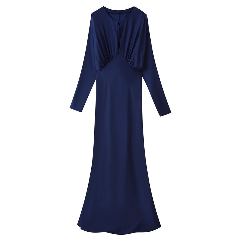 Cross-border women's clothing 2026 summer new style European and American slim-fit silk satin texture long dress 2678201 Cross-border women's clothing 2026 summer new style European and American slim-fit silk satin texture long dress 2678201