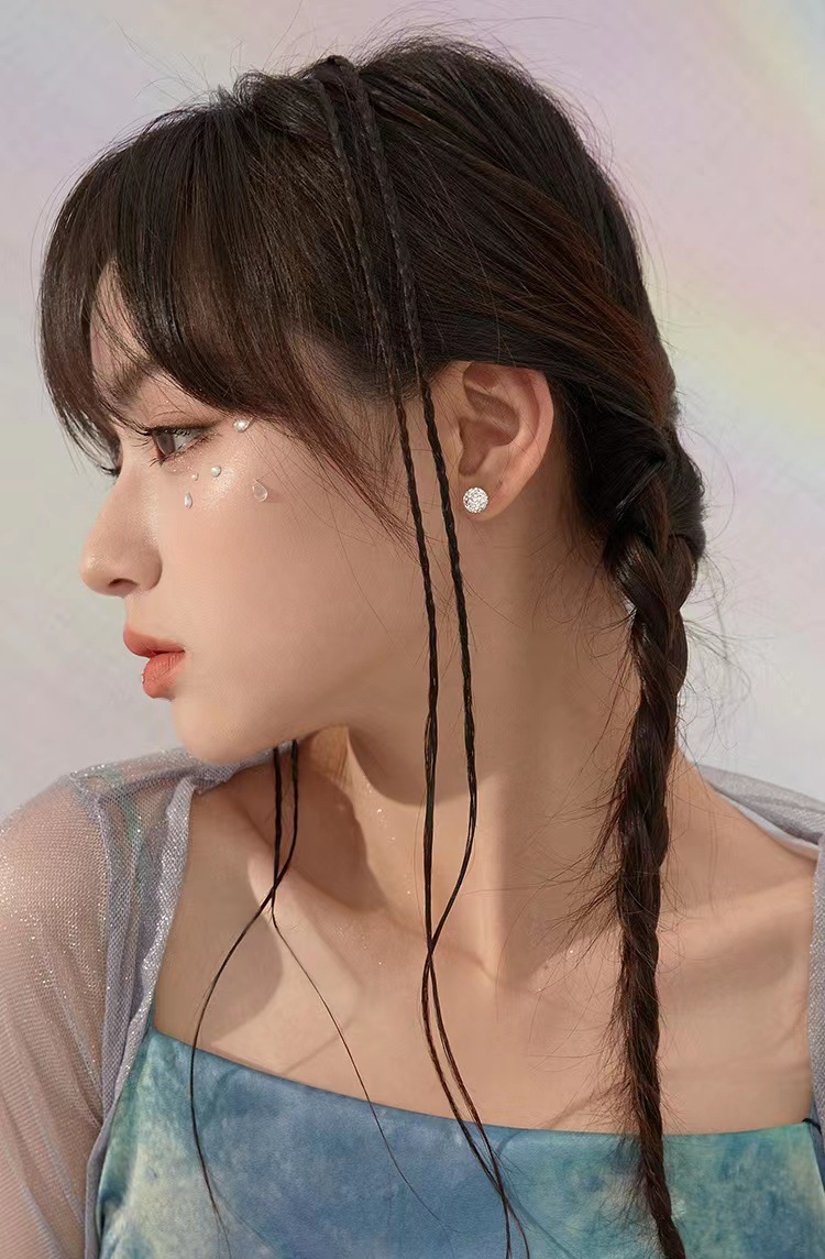 Sweet Geometric Sterling Silver Plating Earrings 1 Pair