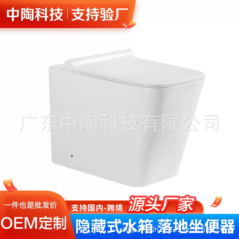 厂家批发酒店工程陶瓷挂壁马桶落地款隐藏水箱冲水墙排坐便器