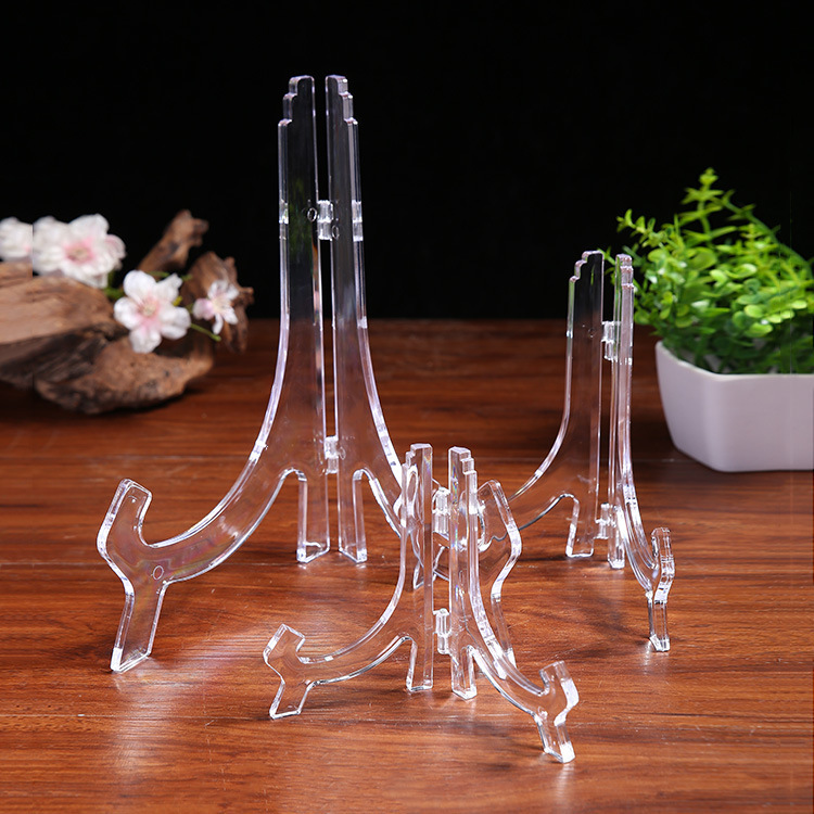 Wholesale Porcelain Plate Stand, Plastic Display Stand, Photo Frame Ornament, Triangular Bracket, Tea Cake Stand Base, Travel Tea Set