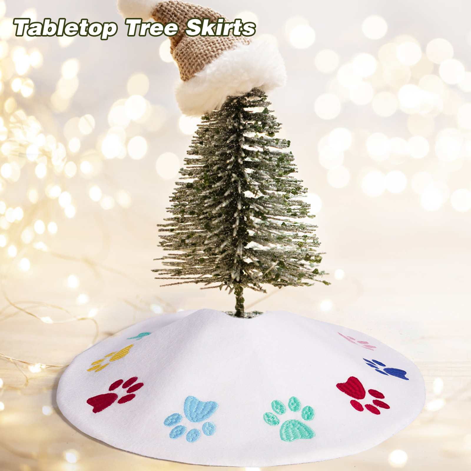 Navidad transfronteriza mini falda de árbol adorable creativa garra de perro delantal navideño vestido decoración de árbol