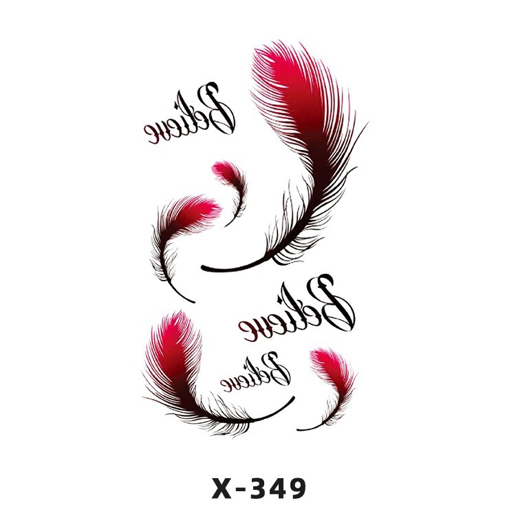 Arco de flor pequeña pegatinas de tatuaje fresco 3D dibujos animados transfronterizo Henna rosa impermeable texto en inglés pegatinas de tatuaje