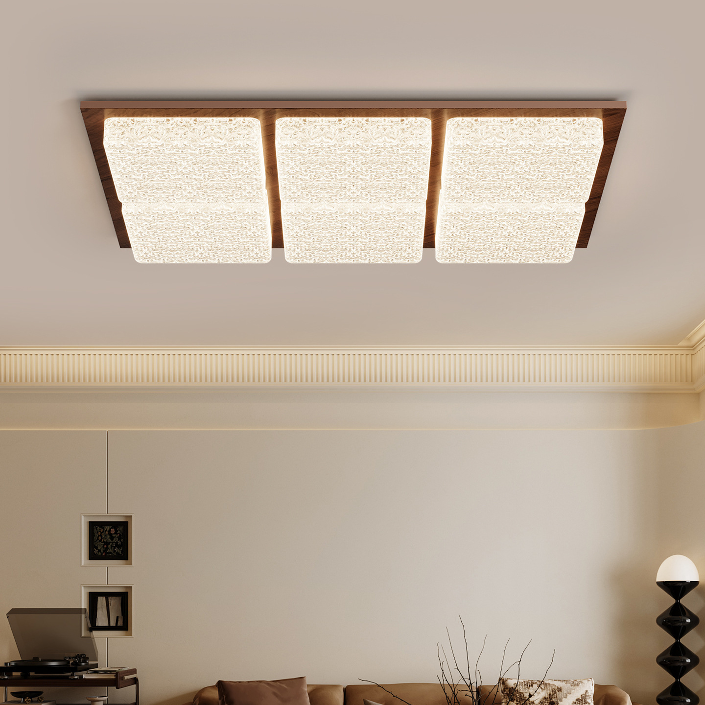 Luz de techo de la sala de estar de estilo medieval retrógrado de espectro completo retrógrado de lujo ligero italiano de alto nivel Zhongshan lámparas 293L