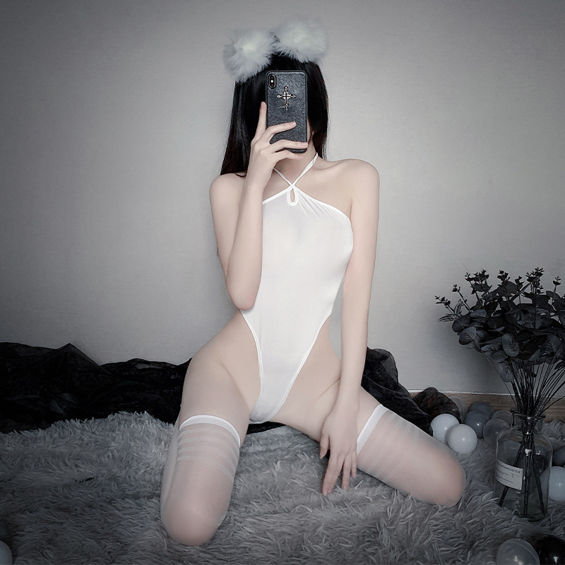 European and American New Sexy Temptation Lace Bra Tight Push-Up Micro-Shaping Jumpsuit French Slim-Fitting One-Piece Intimates