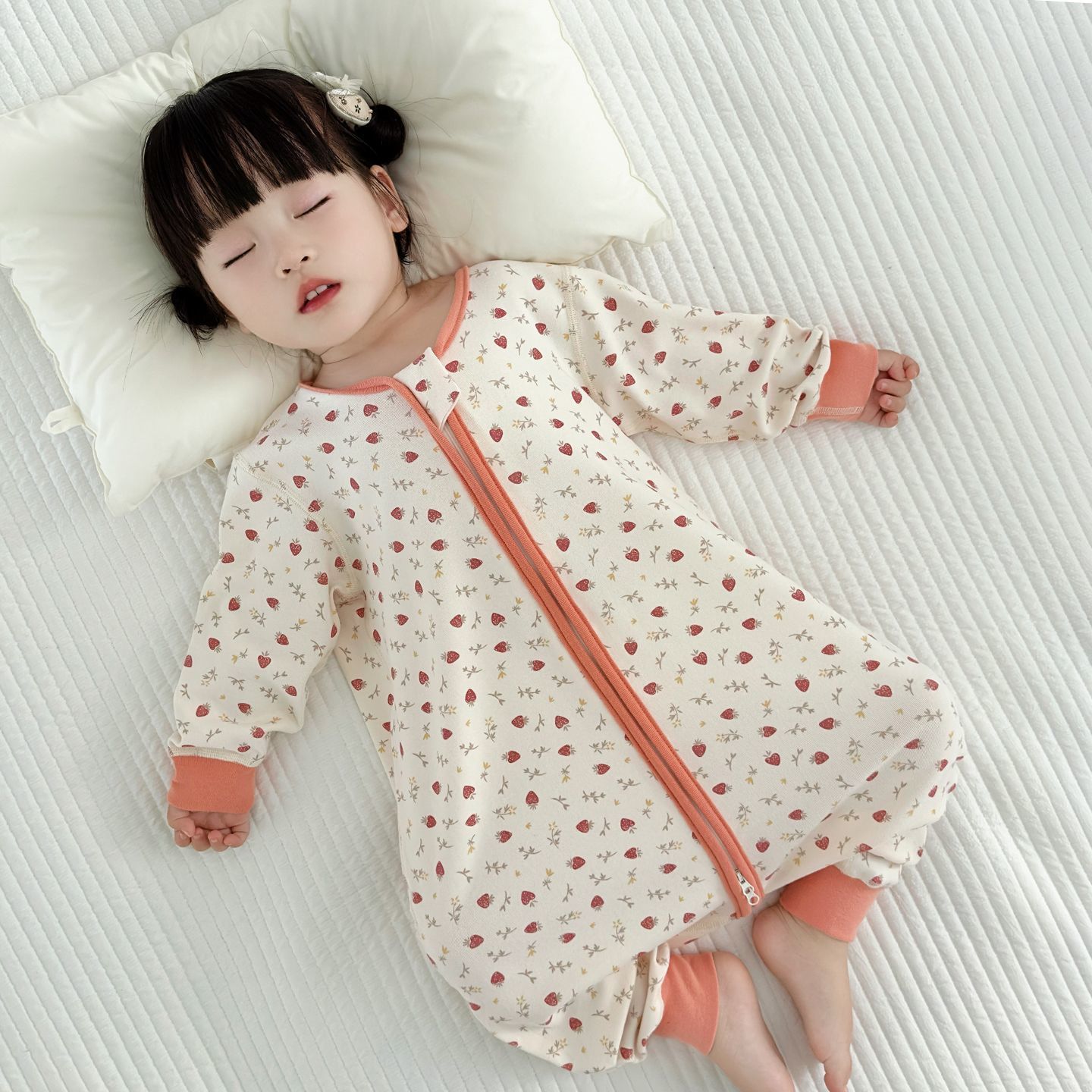 Baby Toddler Sleeping Bag with Zipper, Spring and Autumn Loungewear, Children's One-Piece Pajamas, Split-Leg Thermal Sleepwear for Girls, Infant One-Piece