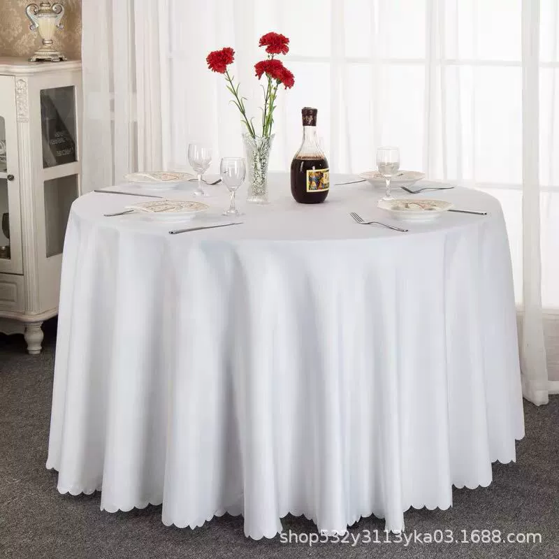 Large round table restaurant tablecloth hotel hotel banquet family can use round wedding European tablecloth table covers cross-border