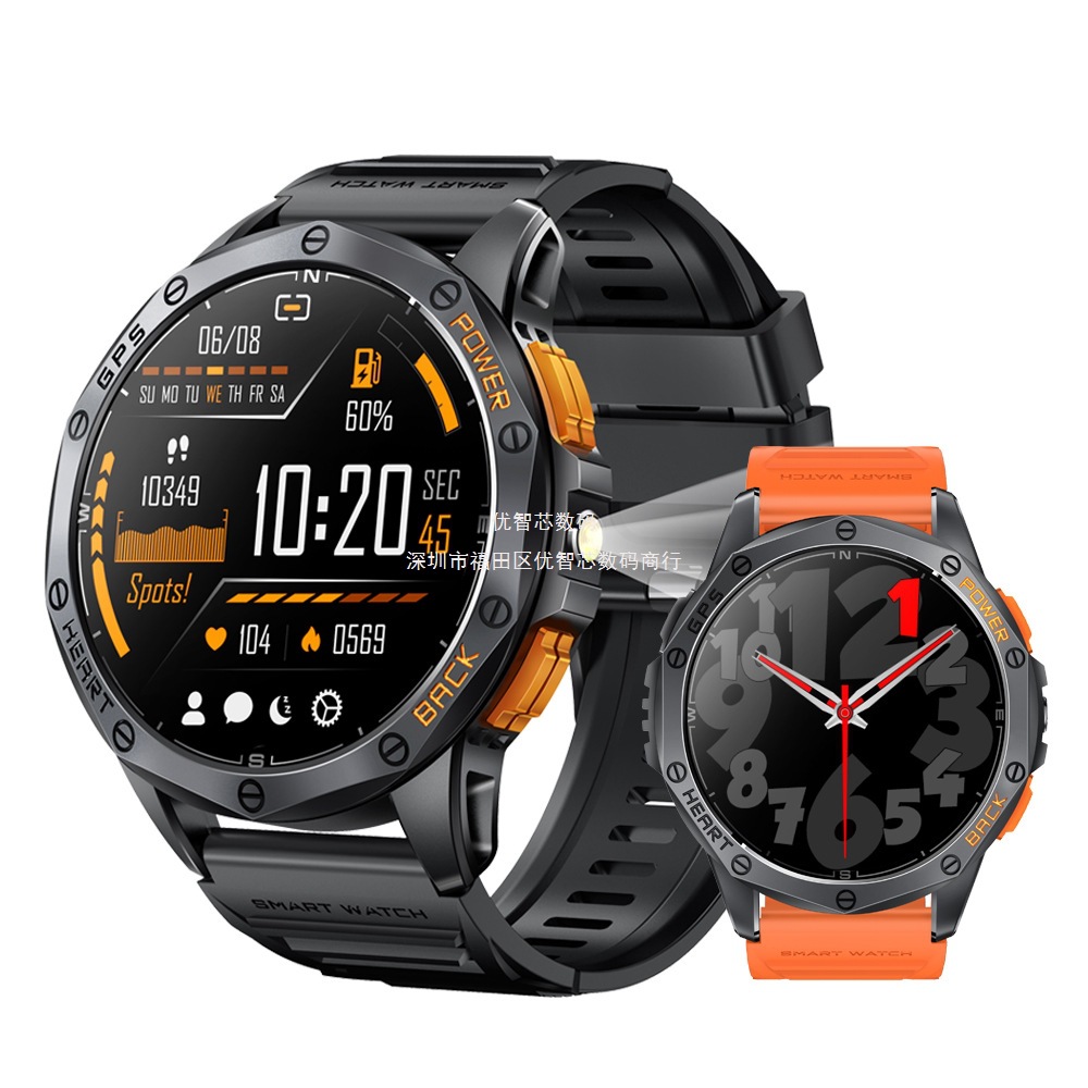 1.43 AMOLED K67 GPS Reloj inteligente Bluetooth Llamada Altitud Compasso Presión Barométrica Frecuencia cardíaca Presión arterial Oxígeno