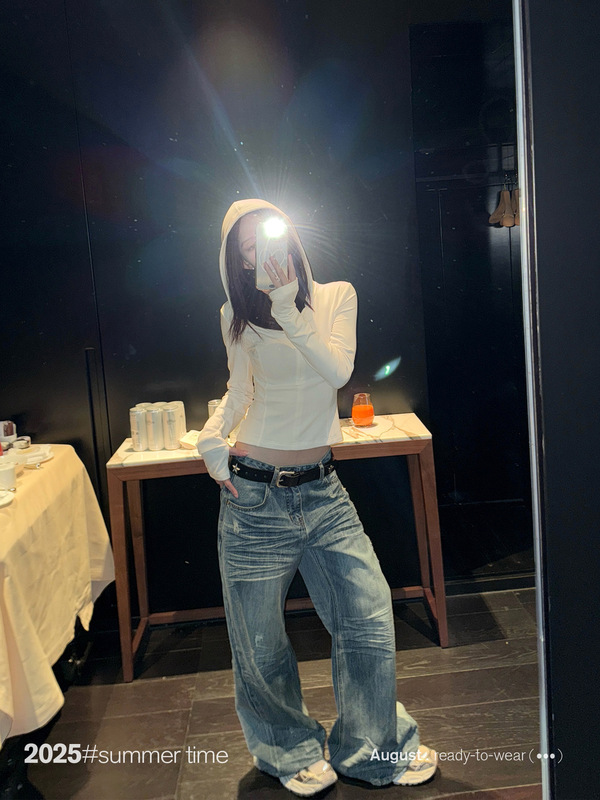 SUNONEONE 连帽拉链针织打底T恤女早秋薄款修身显瘦短款针织开衫|undefined