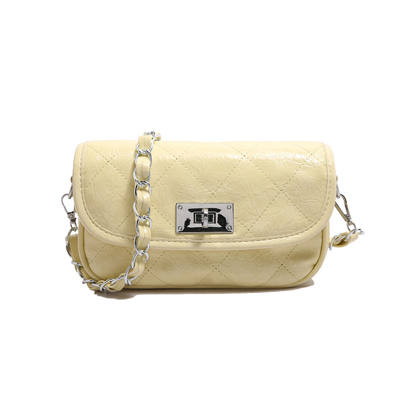 Bolso de cadena de rombos de fragancia pequeña de alta gama transfronteriza, bolso de mensajero de un solo hombro simple de moda, bolso de axila casual de todo fósforo para mujer