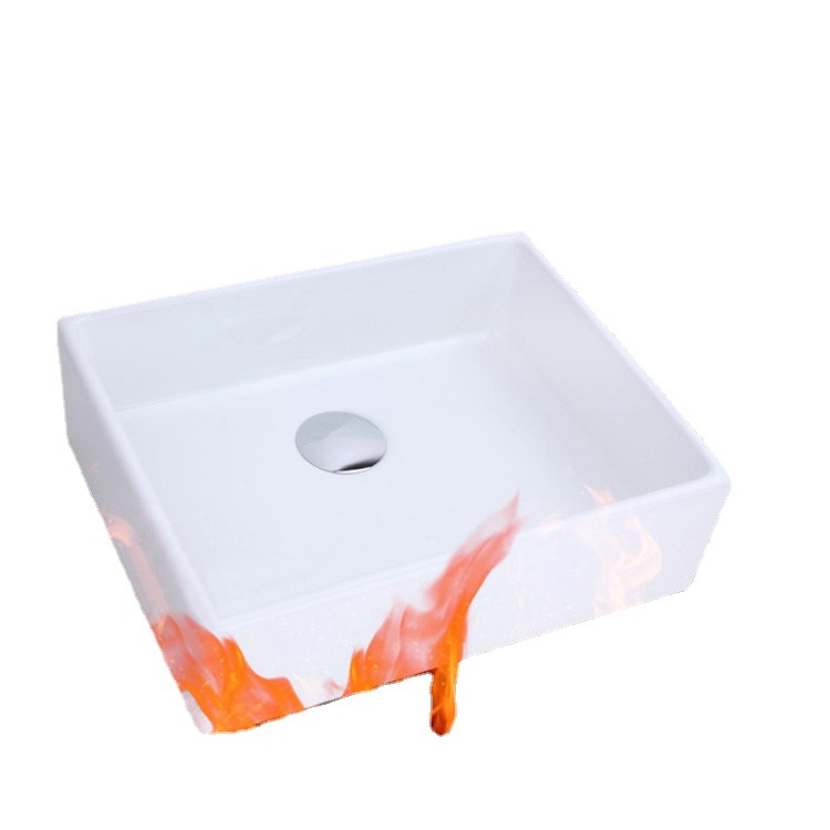 Mesa de cerámica cuadrada cuenca artística cuenca mesa de cerámica blanca lavabo Cuenca del baño