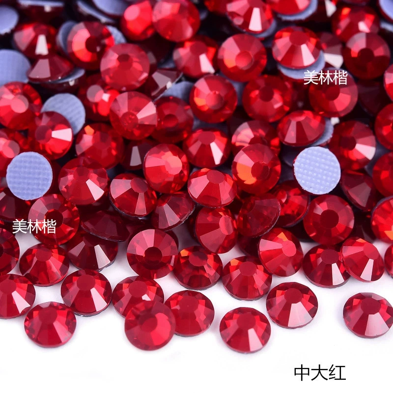 Hot‑fix rhinestones SS3–SS30, glass crystal round flat‑back, 1440 pcs per pack (hot‑melt)