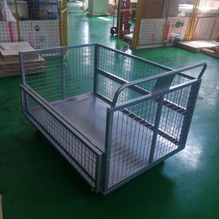 Four-Wheel Flatbed Truck for Cargo, Silent Freight Truck, Enclosure, Logistics, Folding Grid, Warehouse Transporter, Flatbed Cart