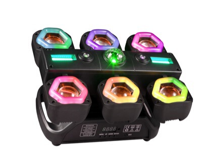 New Six-Head Pirate Ship Stage Dance Hall Disco Bar Nightclub Disco Box Colorful Smart Remote Control Moving Head Light