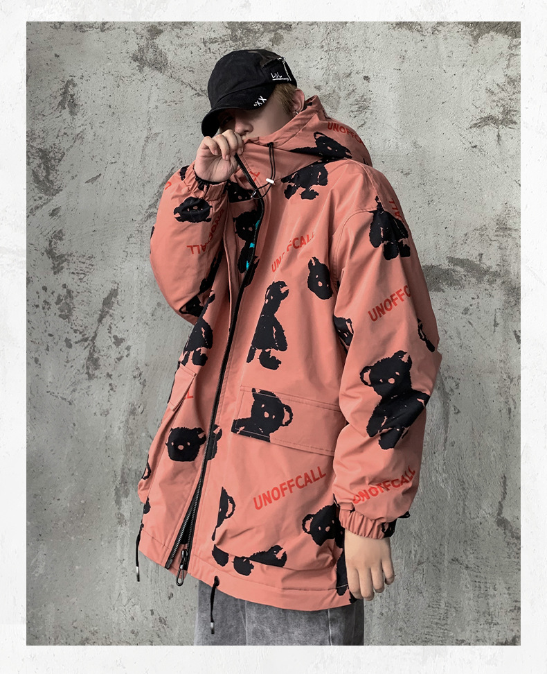 Men's Clothing Tide brand thin cotton jacket 2024 winter new bear men's jacket wide version loose cotton coat men_voghion.com