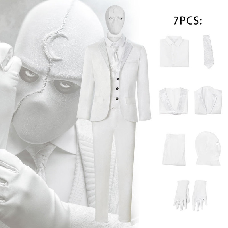 New Movie Moon Knight Cos Suit Full Set Halloween Moon Knight Cosplay Costume