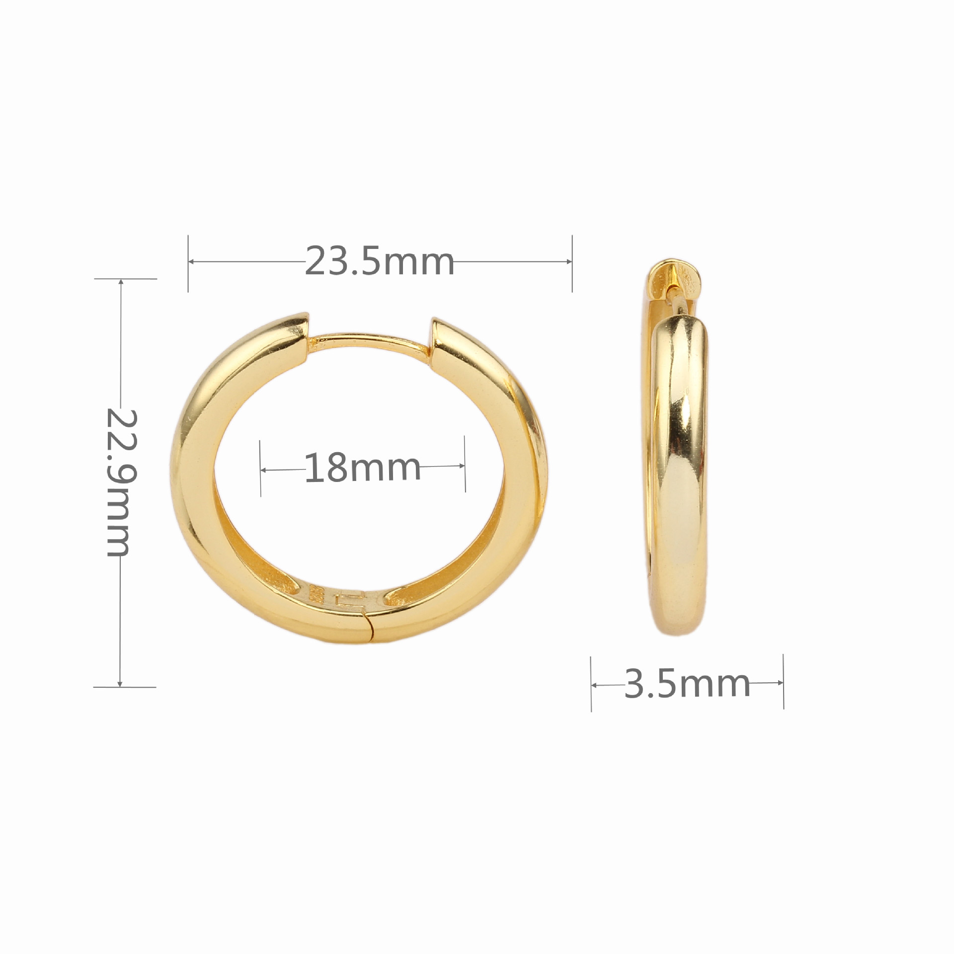 1 Pair Simple Style Commute Round Plating Sterling Silver White Gold Plated Gold Plated Earrings display picture 1