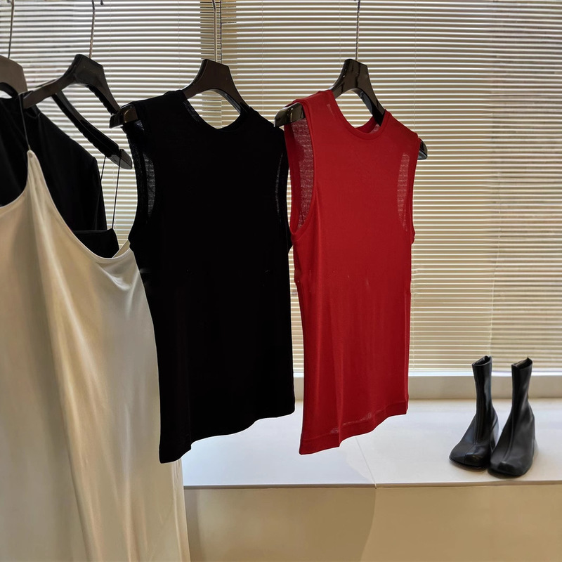 The simpler spring and summer, the more elegant texture version of craft cotton basic sleeveless vest a generation of hair
