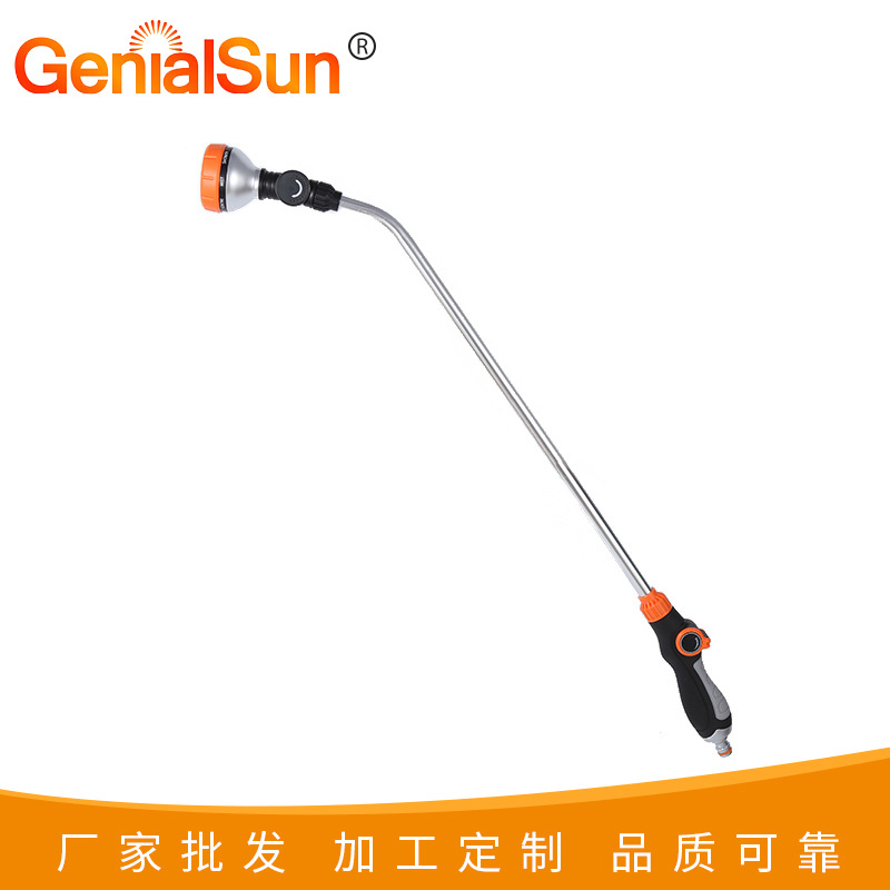 批发合金园林家用水枪喷枪 浇花洗车推拉式长杆水枪