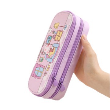 Temporada escolar de alto valor de doble capa de gran capacidad simple bolsas de lápiz de jóvenes estudiantes bonitos papelería caja de lápiz papelería