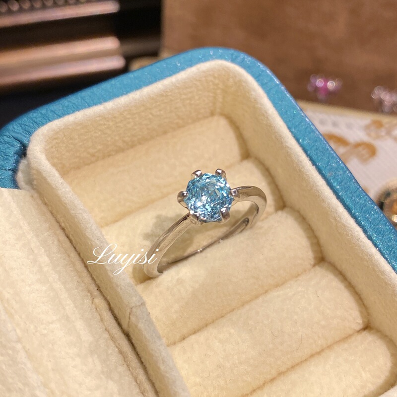八角千禧玫瑰切经典六爪简单款戒指女轻奢小众时尚百搭订婚钻指环|undefined
