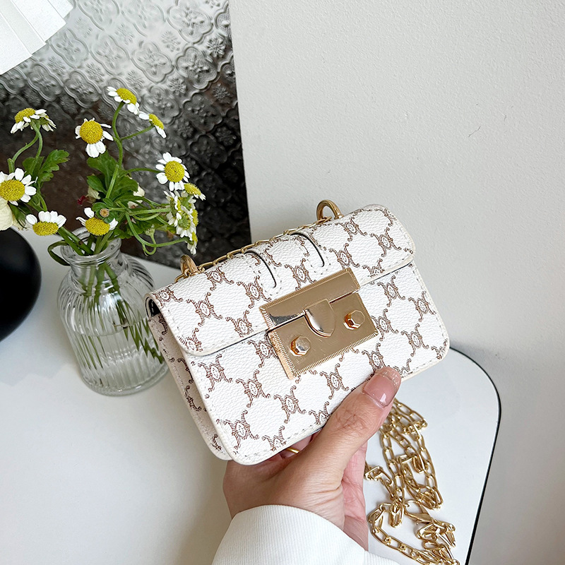 Commuting mini lápiz labial bolso de mano primavera y verano 2023 nueva cadena de moda bolso de hombro impresión retrógrada oblicuo bolso de tendencia
